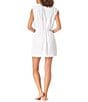 Color:White - Image 2 - Living Color Pleated Terry Swim Cover-Up Robe