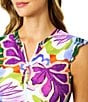Anne Cole Mod Tropical Flutter Sleeve Zip Front Rash Guard One Piece Swimsuit - Image 3