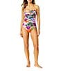 Anne Cole Mod Tropical Twist Front Strapless One Piece Swimsuit - Image 1
