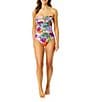 Anne Cole Mod Tropical Twist Front Strapless One Piece Swimsuit - Image 3
