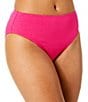 Anne Cole Orchid Solid Crepe Texture Front Ring Halter Swim Top & Mid Rise Hipster Swim Bottom - Image 2