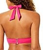 Anne Cole Orchid Solid Crepe Texture Front Ring Halter Swim Top & Mid Rise Hipster Swim Bottom - Image 2