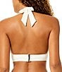 Anne Cole Orchid Solid Crepe Texture Front Ring Halter Swim Top & Mid Rise Hipster Swim Bottom - Image 3