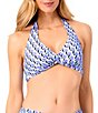 Anne Cole Pacific Twist Front Halter Neck Triangle Swim Top - Image 1