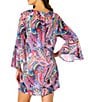 Color:Multi - Image 2 - Paisley Parade Bell Sleeve Swim Cover-Up Tunic