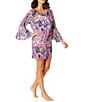 Color:Multi - Image 3 - Paisley Parade Bell Sleeve Swim Cover-Up Tunic