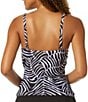 Anne Cole Shadow Palm Drape Front Bra Size Underwire Tankini Swim Top - Image 2