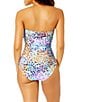 Color:Multi Color - Image 3 - Sunset Dot Printed Keyhole Sweetheart Neck One Piece Swimsuit
