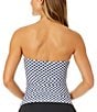 Anne Cole Twist Neo Geo Front Twist Shirred Strapless Bandeau-kini Swim Top, Color:Multi Color - Image 2
