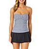 Anne Cole Twist Neo Geo Front Twist Shirred Strapless Bandeau-kini Swim Top, Color:Multi Color - Image 3
