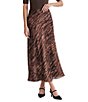 Anne Klein Animal Pull-On Flared Printed Satin Skirt - Image 1