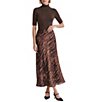 Anne Klein Animal Pull-On Flared Printed Satin Skirt - Image 3