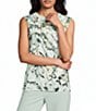 Anne Klein Asymmetrical Neck Printed Blouse - Image 1