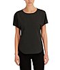 Anne Klein Boat Neck Dotted Knit Jersey Tee - Image 1