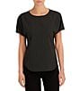 Anne Klein Boat Neck Dotted Knit Jersey Tee - Image 1