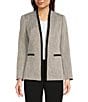 Color:Anne Black/Bright White - Image 1 - Boucle Open Front Long Sleeve Jacket