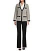 Anne Klein Boucle V-Neck Button Front Cardigan, Color:White Dove Multi - Image 5