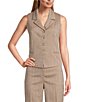 Anne Klein Button Front Herringbone Vest - Image 1