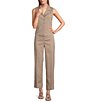 Anne Klein Button Front Herringbone Vest - Image 3