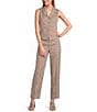 Anne Klein Button Front Herringbone Vest - Image 3