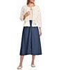 Anne Klein Button Front Midi Denim Skirt - Image 3