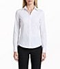 Anne Klein Button Front Solid Poplin Blouse - Image 1