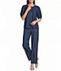 Anne Klein Chambray Button Front Blouse - Image 3