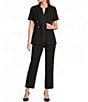 Anne Klein Crepe Flare Ankle Pants - Image 3
