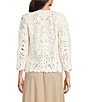 Anne Klein Crochet Floral Pull On Cardigan - Image 2
