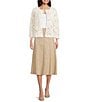 Anne Klein Crochet Floral Pull On Cardigan - Image 3