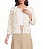 Anne Klein Crochet Floral Pull On Cardigan - Image 1