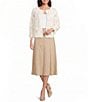 Anne Klein Crochet Floral Pull On Cardigan - Image 3