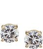 Anne Klein Crystal Gold Stud Earrings, Color:Gold - Image 1