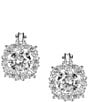 Color:Silver/Crystal - Image 1 - Crystal Cubic Zirconia Clip-On Stud Earrings