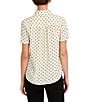 Anne Klein Dot Print Short Sleeve Collared Blouse - Image 2