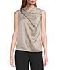 Anne Klein Drape Front Asymmetrical Shoulder Cap Sleeve Blouse - Image 1