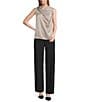 Anne Klein Drape Front Asymmetrical Shoulder Cap Sleeve Blouse - Image 3