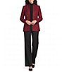 Anne Klein Eyelash Tweet Sequin Mandarin Collar Open Front Jacket - Image 3