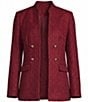 Anne Klein Eyelash Tweet Sequin Mandarin Collar Open Front Jacket - Image 5