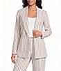 Anne Klein Faux Double Breasted Stripe Open Front Coordinating Jacket - Image 1