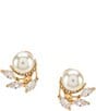 Color:Gold/Pearl - Image 1 - Faux-Pearl Clip-On Stud Earrings