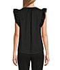Anne Klein Flutter Sleeve Poplin Blouse - Image 2