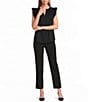 Anne Klein Flutter Sleeve Poplin Blouse - Image 3