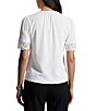 Anne Klein Flutter Sleeve V Neck Blouse With Lace Trim - Image 5