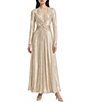 Anne Klein Foil Jersey Twist Front Maxi Dress - Image 1