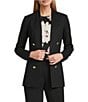 Anne Klein Funnel Neck Open Front Long Sleeve Compression Jacket - Image 1
