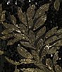 Anne Klein Gold Leaf Motif Sequin Mesh Mock Neck Sleeveless Column Dress, Color:Black/Gold - Image 3