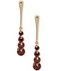 Anne Klein Gold Tone Rounded CZ Linear Earrings - Image 2