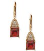 Anne Klein Gold Tone Square CZ Drop Earrings - Image 3