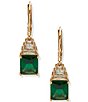 Anne Klein Gold Tone Square CZ Drop Earrings - Image 2